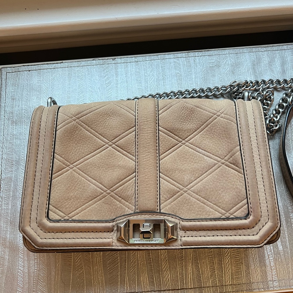 Rebecca Minkoff Tan Quilted Crossbody Bag
